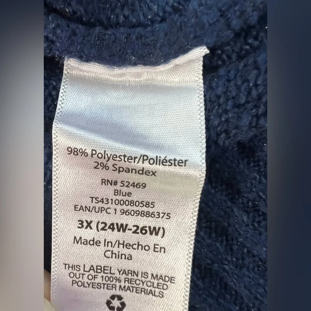 NEW! Women’s Plus Size Terra Sky Blue  Long Sleeve Knit Sweater  Size‎ 3X